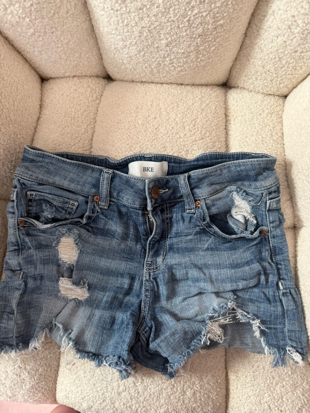 BKE Denim Victoria Jean Shorts - Faded Blue